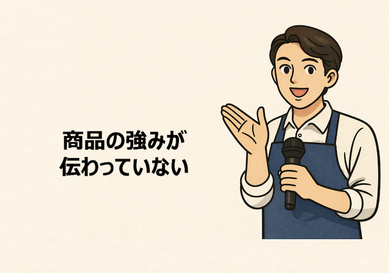 商品の強みが伝わっていない